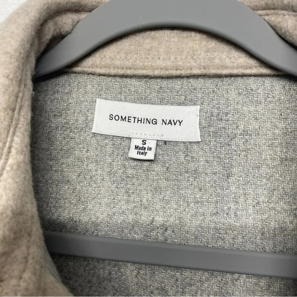 Something Navy Delphine Wool Fringe Jacket Coat S Tan - Picture 10 of 12